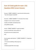 Econ 101 Study guide for exam 1 ISU Questions With Correct Answers&period;