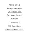 WGU D115 Comprehensive Questions and Answers 2026&ndash;2027 &mdash; 61 Answered Questions