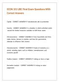 ECON 101 UBC Final Exam Questions With Correct Answers 