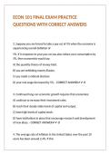 ECON 101 FINAL EXAM PRACTICE QUESTIONS WITH CORRECT ANSWERS 