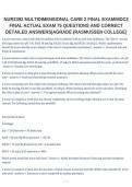 Rasmussen NUR2392 Multidimensional Care 2 Final Exam &vert; Practice Questions & Detailed Answers 
