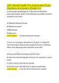 VATI Mental Health Pre-Assessment Exam Questions & Answers &lpar;Grade A&plus;&rpar;&period;docx&NewLine;&NewLine;