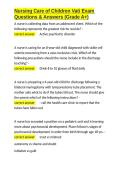 Nursing Care of Children Vati Exam Questions & Answers &lpar;Grade A&plus;&rpar;&period;docx&NewLine;&NewLine;