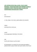 ART APPRECIATION FINAL EXAM &sol; STUDY GUIDE MATERIAL- EXAM QUESTIONS AND VERIFIED CORRECT ANSWERS LATEST UPDATED HIGHLY RATED FOR GUARANTEED SUCCESS GET IT NOW&excl;&excl;