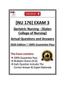GALEN&vert;NU176&sol;NU 176 Geriatric Nursing Exam 3 &vert; Galen &vert; 2026&vert;Q&A &lpar;PDF&rpar;