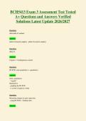 BCH5413 Exam 3 Assessment Test Tested&NewLine;A&plus; Questions and Answers Verified&NewLine;Solutions Latest Update 2026&sol;2027