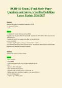 BCH5413 Exam 3 Final Study Paper&NewLine;Questions and Answers Verified Solutions&NewLine;Latest Update 2026&sol;2027