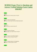BCH5413 Exam 3 Test A&plus; Questions and&NewLine;Answers Verified Solutions Latest Update&NewLine;2026&sol;2027