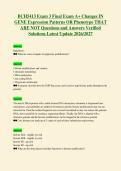 BCH5413 Exam 3 Final Exam A&plus; Changes IN&NewLine;GENE Expression Patterns OR Phenotype THAT&NewLine;ARE NOT Questions and Answers Verified&NewLine;Solutions Latest Update 2026&sol;2027