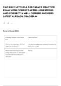 CAP BILLY MITCHELL AEROSPACE PRACTICE EXAM WITH CORRECT ACTUAL QUESTIONS AND CORRECTLY WELL DEFINED ANSWERS LATEST ALREADY GRADED A&plus;
