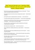 Water Treatment Operator Level 1 Questions &lpar;Water Operator Certification&rpar; with all Correct & 100&percnt; Verified Answers &vert;Already Graded A&plus;