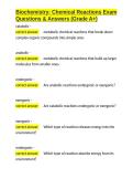 Biochemistry Chemical Reactions Exam Questions & Answers &lpar;Grade A&plus;&rpar;&period;docx&NewLine;&NewLine;