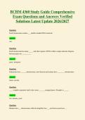BCHM 4360 Study Guide Comprehensive&NewLine;Exam Questions and Answers Verified&NewLine;Solutions Latest Update 2026&sol;2027