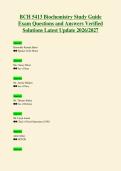 BCH 5413 Biochemistry Study Guide&NewLine;Exam Questions and Answers Verified&NewLine;Solutions Latest Update 2026&sol;2027