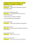 Portage Biochemistry Module 1 Exam Questions & Answers &lpar;Grade A&plus;&rpar;&period;docx&NewLine;&NewLine;