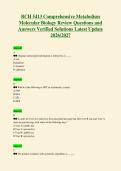 BCH 5413 Comprehensive Metabolism&NewLine;Molecular Biology Review Questions and&NewLine;Answers Verified Solutions Latest Update&NewLine;2026&sol;2027