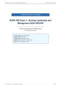 NURS 480 Exam 2 - Nursing Leadership and&NewLine;Management 2026 UPDATE