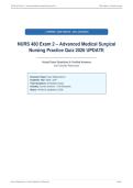 NURS 480 Exam 2 &ndash; Advanced Medical Surgical&NewLine;Nursing Practice Quiz 2026 UPDATE