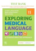 Test Bank for Exploring Medical Language&colon; A Student-Directed Approach 11th Edition by Myrna LaFleur All Chapters Covered 