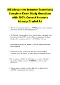 SIE &lpar;Securities Industry Essentials&rpar; &NewLine;Complete Exam Study Questions &NewLine;with 100&percnt; Correct Answers &NewLine;Already Graded A&plus; 