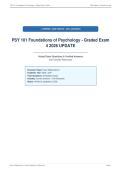 PSY 101 Foundations of Psychology - Graded Exam&NewLine;4 2026 UPDATE