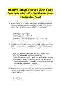 Barney Fletcher Practice Exam Study &NewLine;Questions with 100&percnt; Verified Answers &NewLine;&vert; Guarantee Pass&excl; 