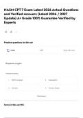 NASM CPT 7 Exam Latest 2026 Actual Questions and Verified Answers &lpar;Latest 2026 &sol; 2027 Update&rpar; A&plus; Grade 100&percnt; Guarantee Verified by Experts