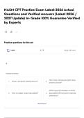 NASM CPT Practice Exam Latest 2026 Actual Questions and Verified Answers &lpar;Latest 2026 &sol; 2027 Update&rpar; A&plus; Grade 100&percnt; Guarantee Verified by Experts