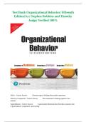 Test Bank Organizational Behavior&vert; Fifteenth Edition&vert; by&colon; Stephen Robbins and Timothy Judge&vert; Verified 100&percnt;