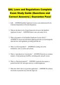 QAL Laws and Regulations Complete &NewLine;Exam Study Guide &lpar;Questions and &NewLine;Correct Answers&rpar; &vert; Guarantee Pass&excl; 