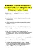 HFMA CRCR Complete Exam Practice &NewLine;Questions with Correct Expert Graded &NewLine;A&plus; Answers &vert; Latest Version