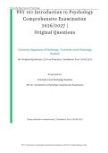 PSY 101 Introduction to Psychology Comprehensive Study Guide &ndash; 2026&sol;2027 Academic Year &vert; 200&plus; Practice Questions & Answers &vert; Five Core Psychology Domains &vert; Exam Preparation