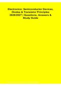 Electronics Semiconductor Devices Diodes & Transistor Principles 2026&sol; 2027 Questions Answers Study Guide