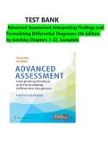 TEST BANK for Advanced Assessment Interpreting Findings and Formulating Differential Diagnoses 5th Edition by Goolsby Chapters 1-22&comma; Complete Newest Version