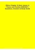 Ethics Chapter 10 Quiz Issues in Theory & Practice 2026&sol; 2027 Questions Answers Study Guide