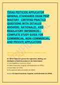 TEXAS PESTICIDE APPLICATOR GENERAL STANDARDS EXAM PREP MASTERY&colon;  CERTIFIED PRACTICE QUESTIONS WITH DETAILED ANSWERS&comma; RATIONALES&comma; AND REGULATORY REFERENCES &ndash; COMPLETE STUDY GUIDE FOR COMMERCIAL&comma; NON-COMMERCIAL&comma; AND PRIVATE APPLICATORS