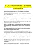 TCOT Test 1 &lpar;Producing Safe Water in a Safe Workplace&rpar; with all Correct & 100&percnt; Verified Answers &vert;Latest Version &vert;Already Graded A&plus;