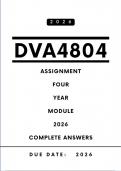 DVA4804 Assignment 4 - Year Module &comma; 2026 &vert; Due Date 2026