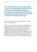 WGU D027 Objective Assessment Final &NewLine;Exam &vert; 250 Verified Q&A with Rationales &NewLine;&vert; Advanced Pathopharmacological &NewLine;Nursing Practice Questions for MSN-FPX &NewLine;Programs &vert; Complete Study Guide for RN &NewLine;to BSN & FNP Certification Prep 