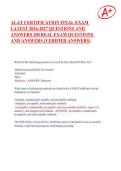 ALAT CERTIFICATION FINAL EXAM  LATEST  QUESTIONS AND  ANSWERS 200 REAL EXAM QUESTIONS  AND ANSWERS &lpar;VERIFIED ANSWERS&rpar;