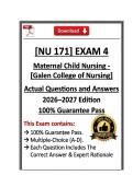 GCN&vert;NU171&sol;NU 171 Maternal Child Nursing Exam 3&4 &vert; Galen &vert; 2026&ndash;2027 Edition &lpar;PDF&rpar;