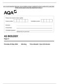 ACE YOUR 2026&sol;2027 BIOLOGY 7401&sol;2 PAPER 2 EXAM&colon; COMPLETE STUDY GUIDE WITH AQA PAST&NewLine;PAPER EXAM QUESTIONS AND ANSWERS RATED A