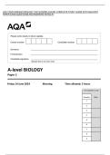 ACE YOUR BIOLOGY EXAM&colon; COMPLETE STUDY GUIDE WITH AQA PAST PAPER EXAM QUESTIONS AND ANSWERS 