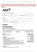 ACE YOUR 2026&sol;2027 BIOLOGY 7402&sol;3 PAPER 3 EXAM&colon; COMPLETE STUDY GUIDE WITH AQA PAST&NewLine;PAPER EXAM QUESTIONS AND ANSWERS RATED A&plus;