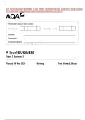 ACE YOUR 2026&sol;2027 BUSINESS 7132&sol;1 PAPER 1 BUSINESS EXAM&colon; COMPLETE STUDY GUIDE&NewLine;WITH AQA PAST PAPER EXAM QUESTIONS AND ANSWERS RATED A&plus;