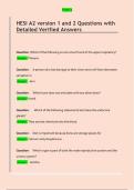 HESI A2 version 1 and 2 Questions with &NewLine;Detailed Verified Answers