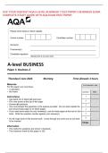 ACE YOUR 2026&sol;2027 AQA A-LEVEL  BUSINESS EXAM&colon; COMPLETE STUDY GUIDE WITH AQA EXAM PAST PAPER