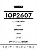 IOP2607 Assignment 2 Answers - Semester 2&comma; 2026 &vert; Due Date 28 August 2026