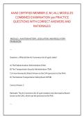 AAAE CERTIFIED MEMBER &lpar;C&period;M&period;&rpar; ALL MODULES &NewLine;COMBINED EXAMINATION 300 PRACTICE &NewLine;QUESTIONS WITH CORRECT ANSWERS AND &NewLine;RATIONALES
