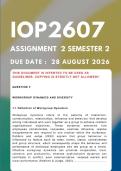 IOP2607 Assignment 2 &lbrace;COMPLETE ANSWERS&rcub; Semester 2 2026 &lpar;Due Date &colon;28 August 2026&rpar;